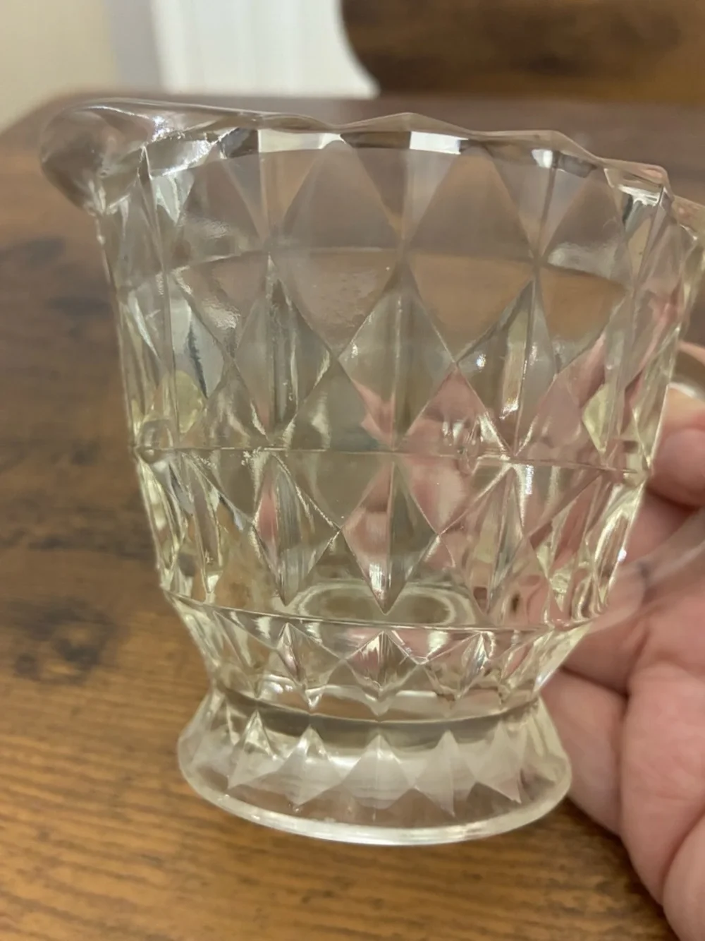 Vintage Windsor Depression Glass Footed Creamer